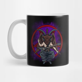 Heavy Metal Sabbatic Goat Flying V Guitar Player | Horns Up Mug